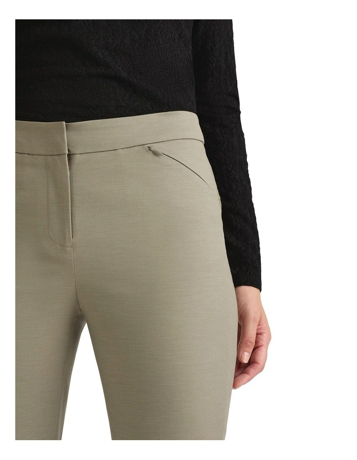 Sarah Compact Cotton Pant in Olive image 3