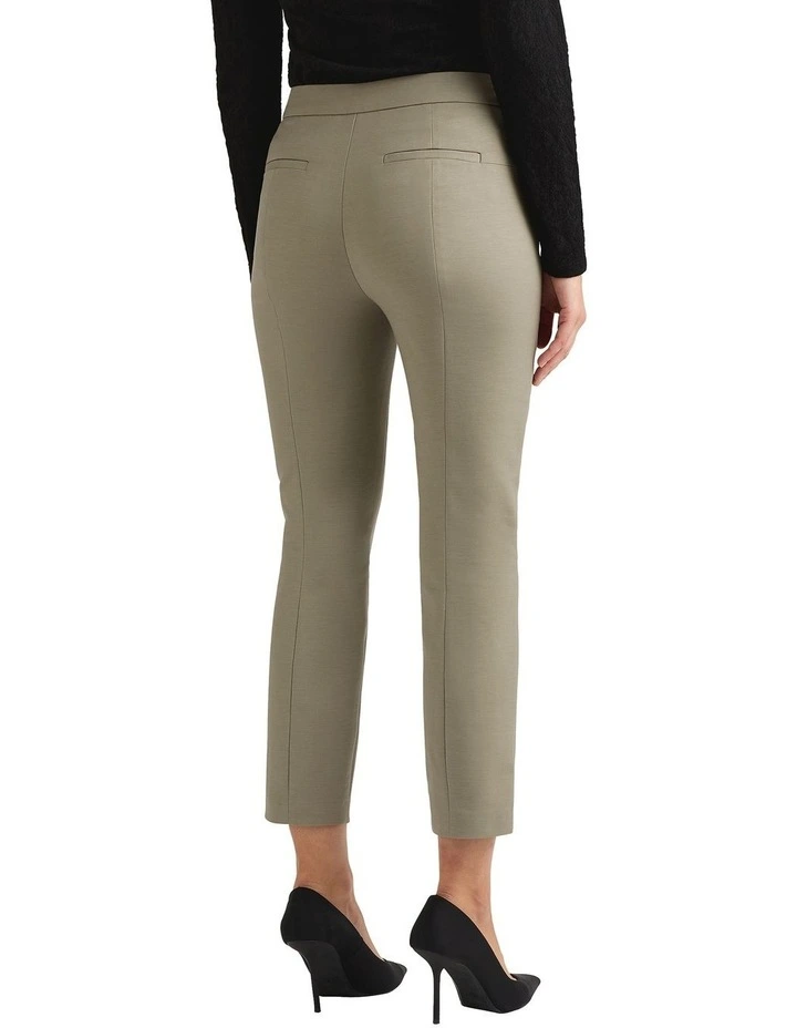 Sarah Compact Cotton Pant in Olive image 4