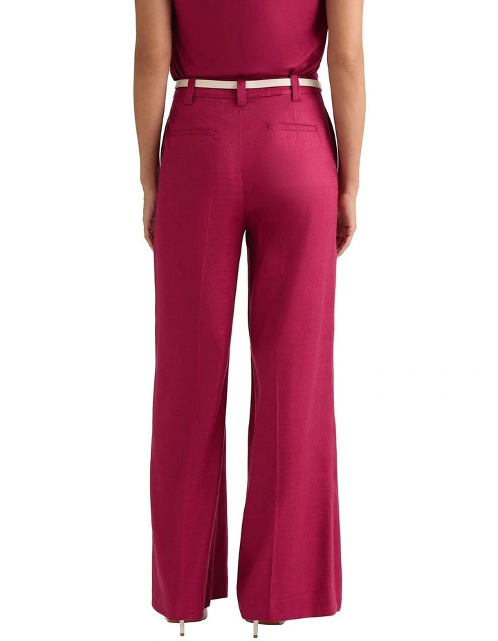 Winnie Wide Leg Linen Pant in Beaujolais image 3