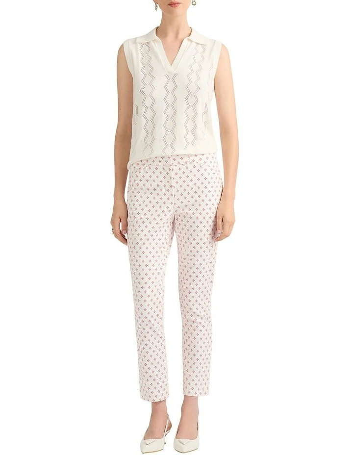 Kali Compact Cotton Pant in Raspberry Spot image 1