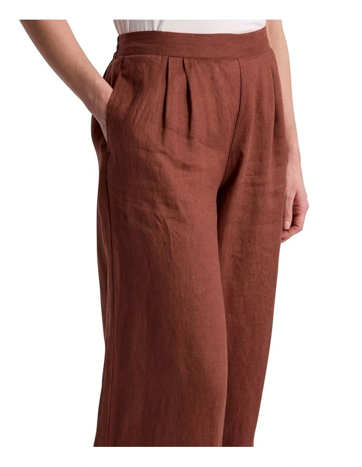 Prue Wide Leg Linen Pant in Terracotta image 3