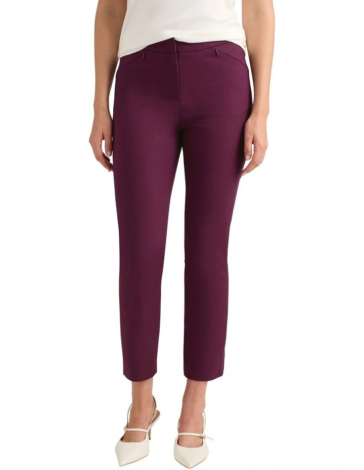 Sarah Compact Cotton Pant in Fig image 4