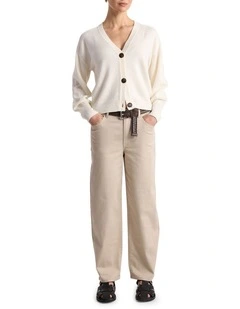 Julien Barrel Leg Pant in Stone