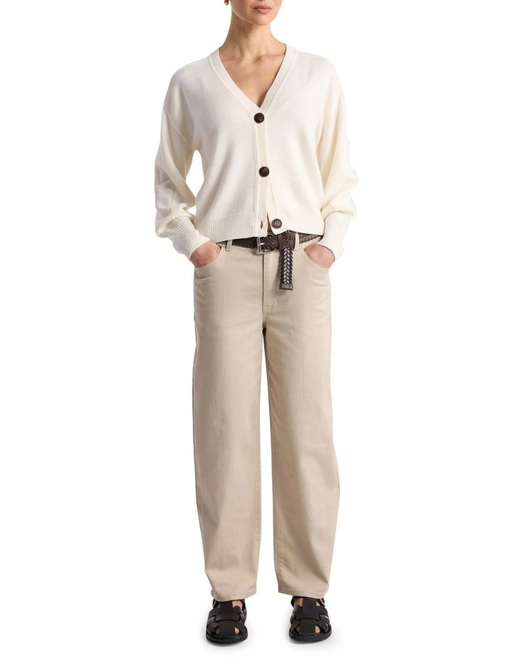 Julien Barrel Leg Pant in Stone image 1