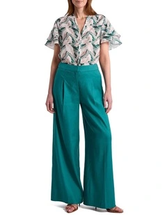 Rae Wide Leg Pant in Teal