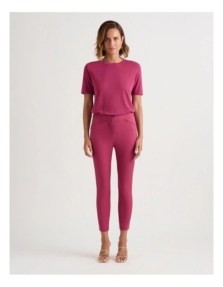 Sarah Compact Cotton Pant in Mangosteen image 1