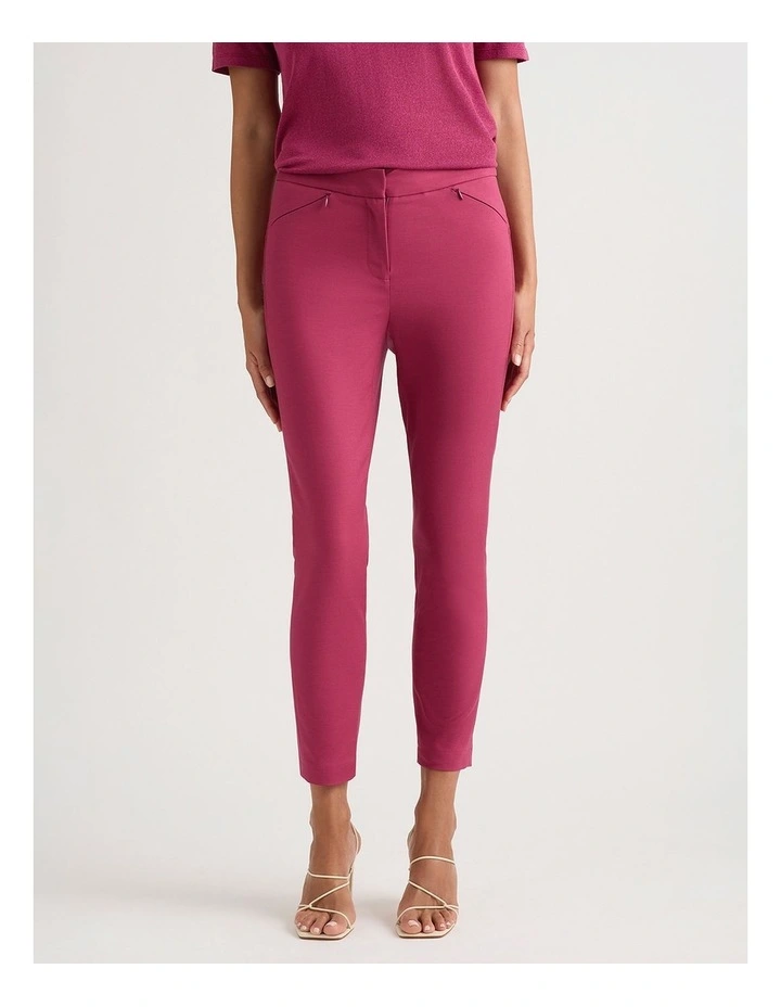 Sarah Compact Cotton Pant in Mangosteen image 2