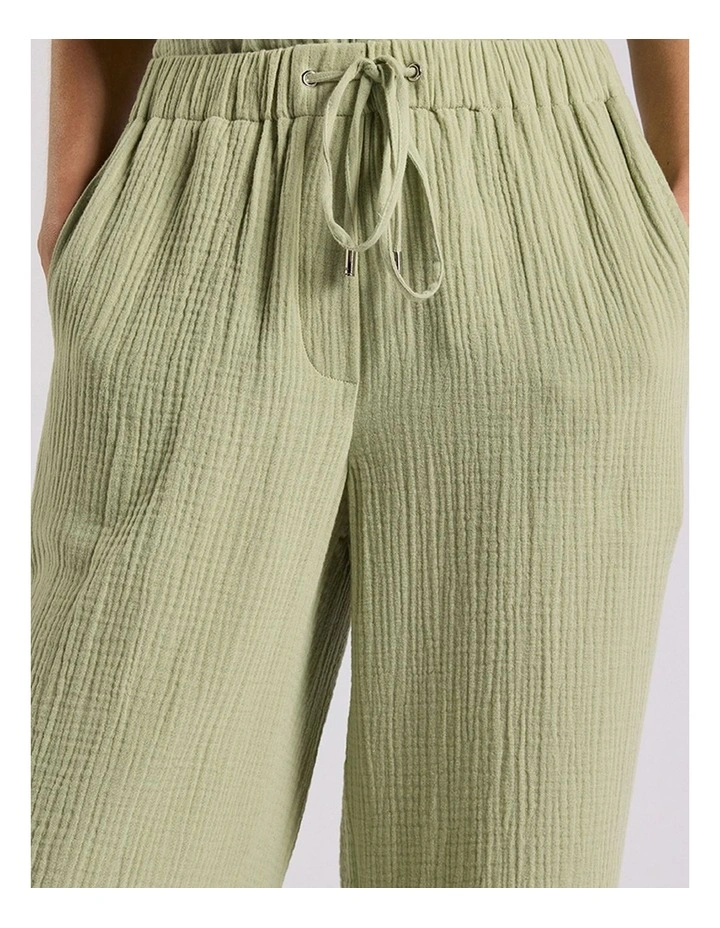Maurine Cotton Crinkle Pant in Sage image 3