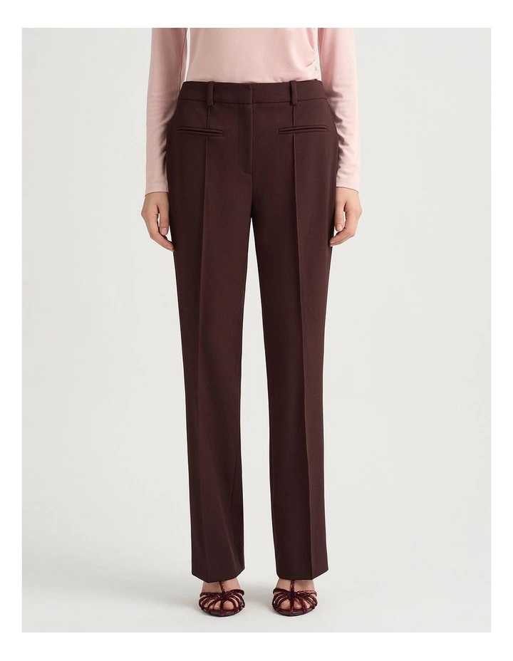 Klein Tailored Kick Flare Pant in Burgundy image 2