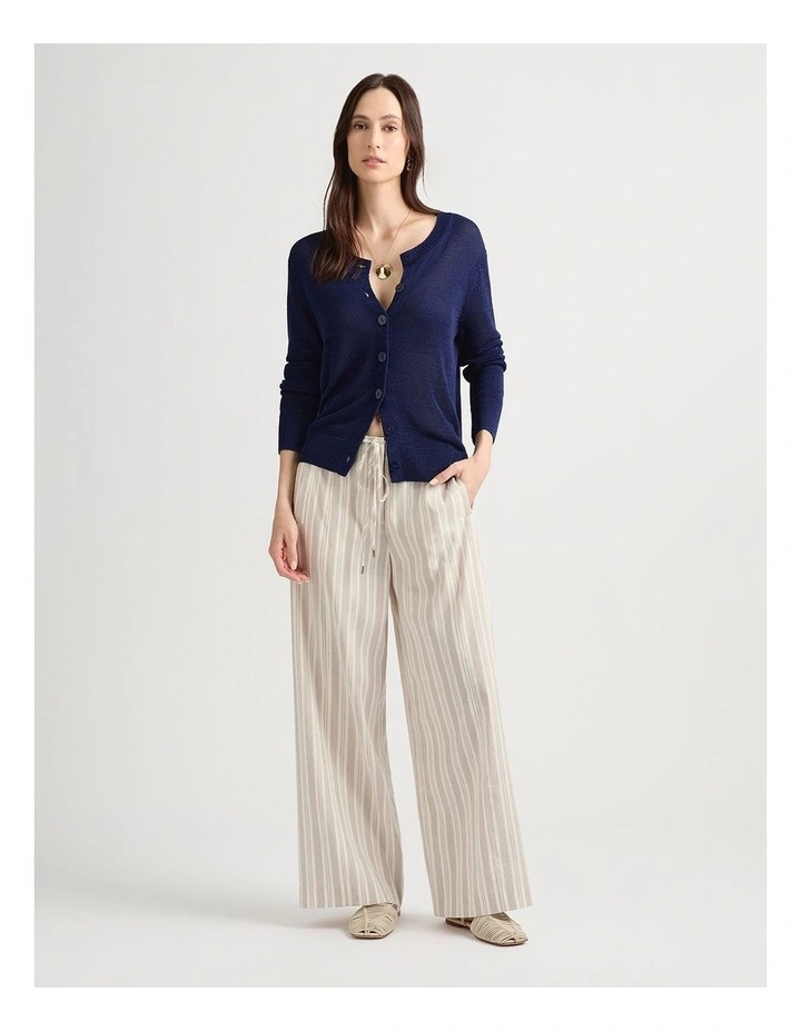 Gisella Wide Leg Pant in Fog Stripe image 1