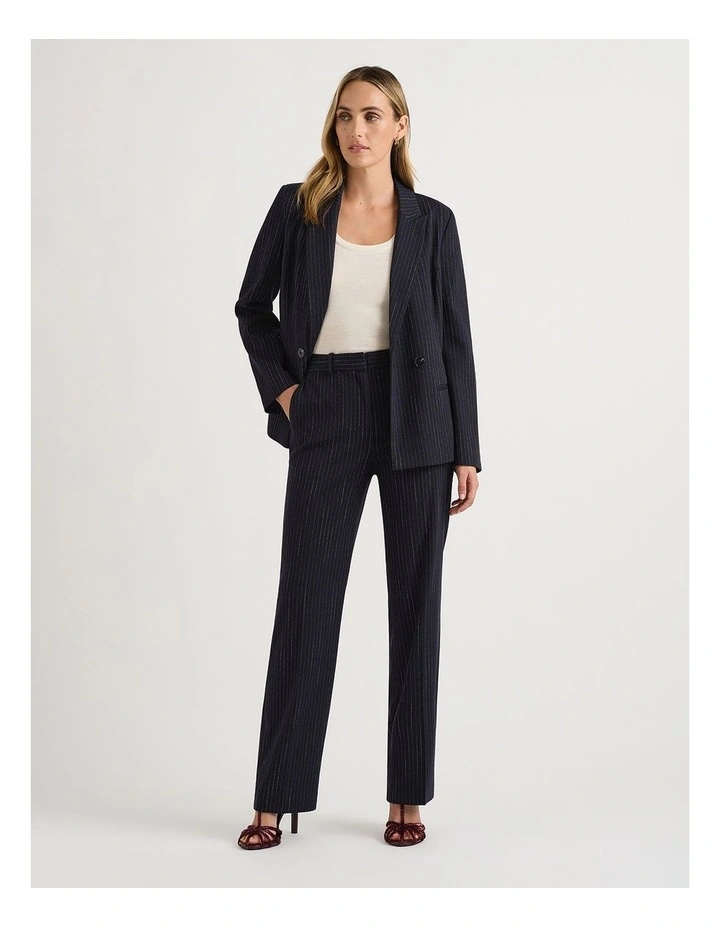 Emeris Pinstripe Pant in Caviar Stripe image 1
