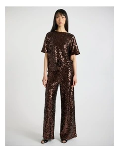 Maura Sequin Pant in Bronze