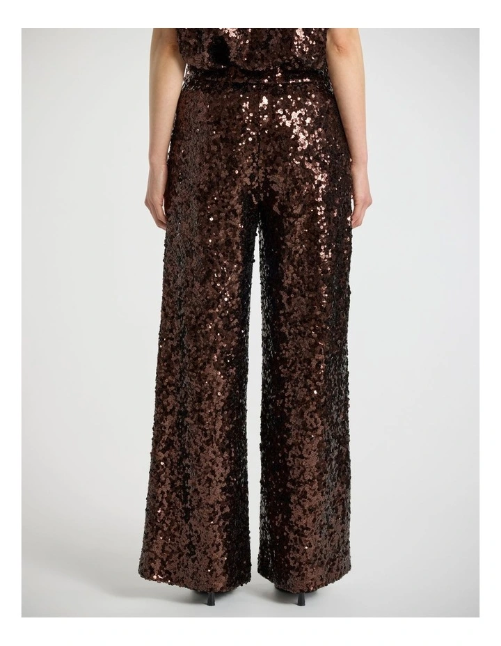 Maura Sequin Pant in Bronze image 3