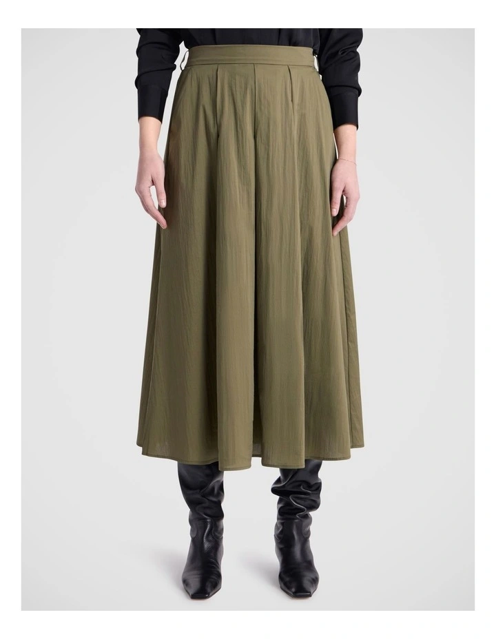 Ana Cotton Blend Skirt in Fern image 1