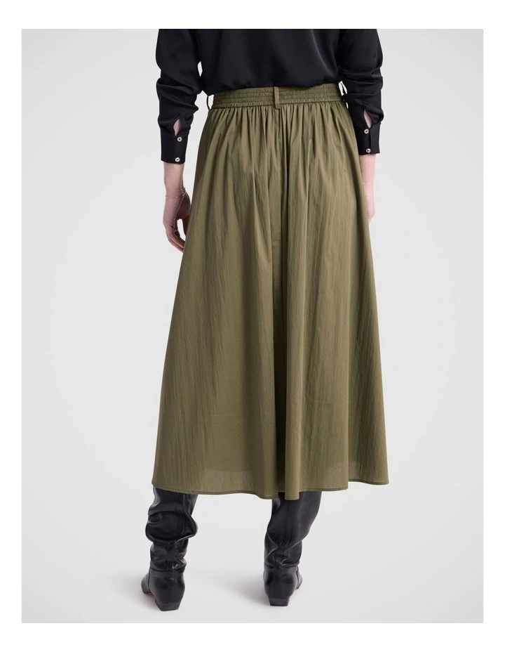 Ana Cotton Blend Skirt in Fern image 5