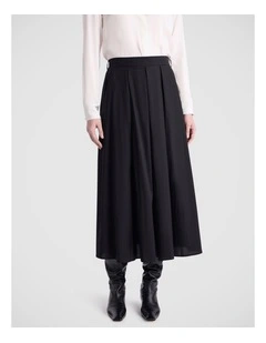 Ana Cotton Blend Skirt in Black
