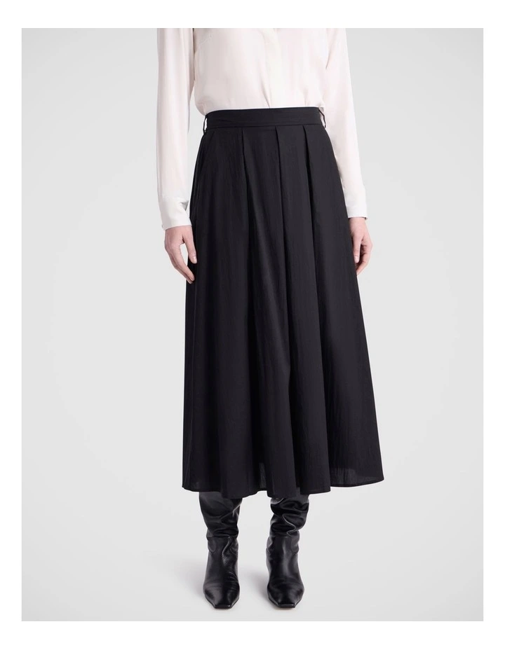 Ana Cotton Blend Skirt in Black image 1