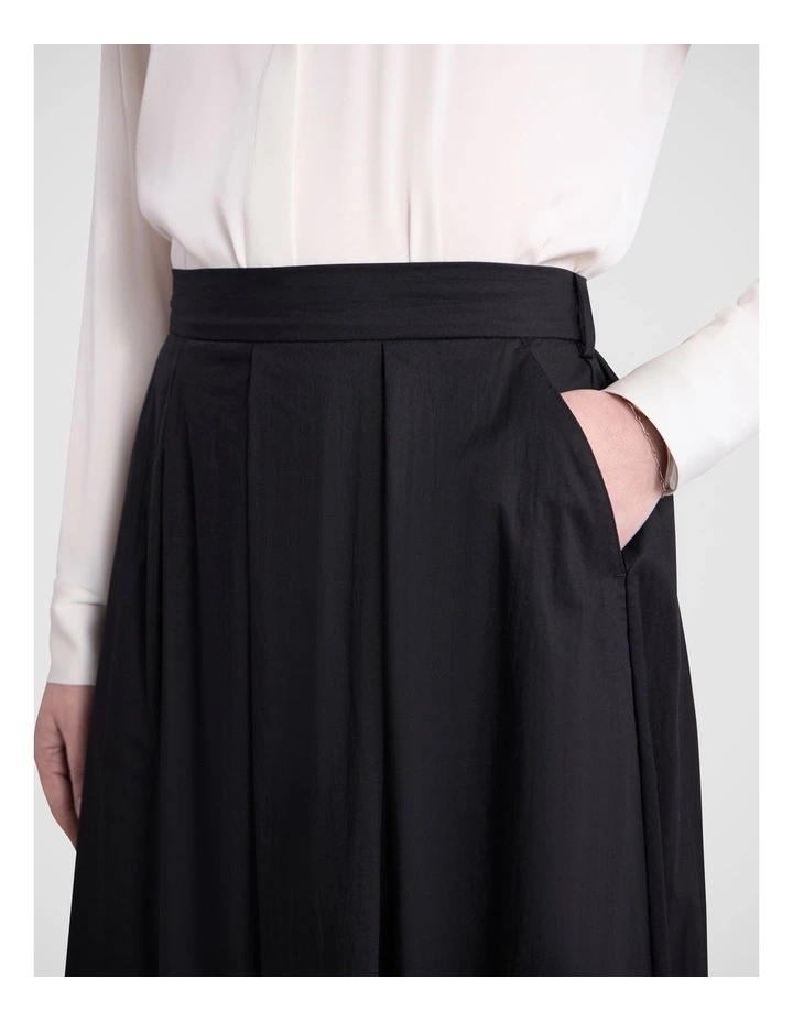 Ana Cotton Blend Skirt in Black image 3