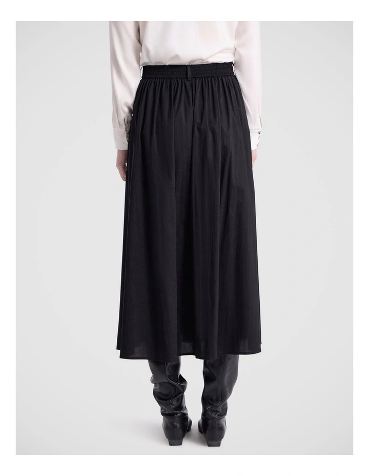 Ana Cotton Blend Skirt in Black image 5