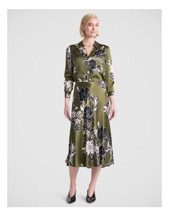 Woodlands Midi Skirt in Fern Multi