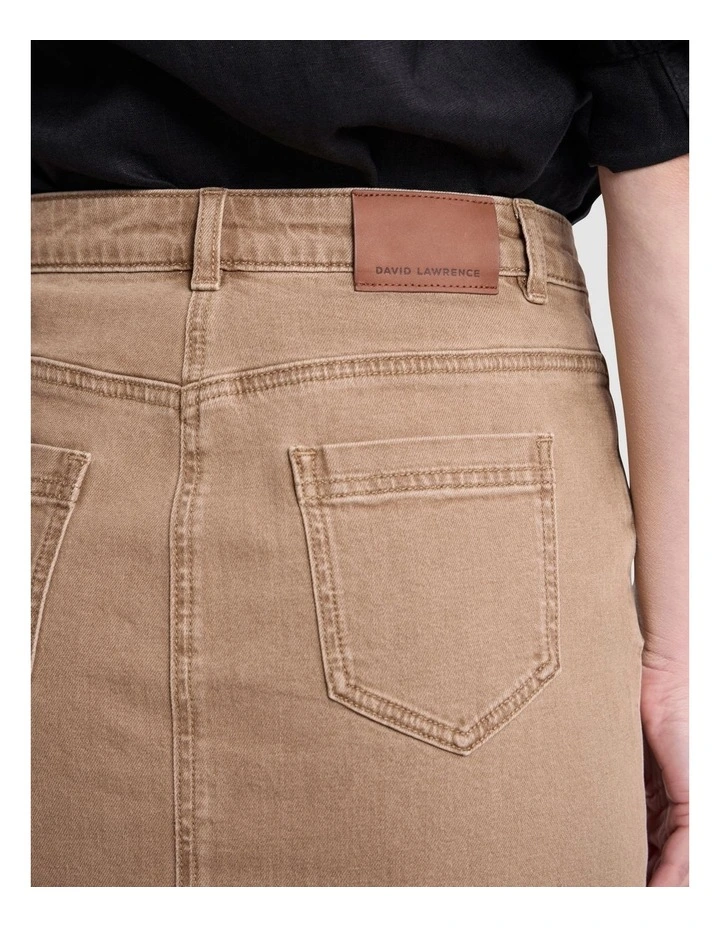 Hellie Denim Skirt in Toffee image 4