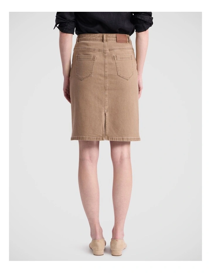 Hellie Denim Skirt in Toffee image 5