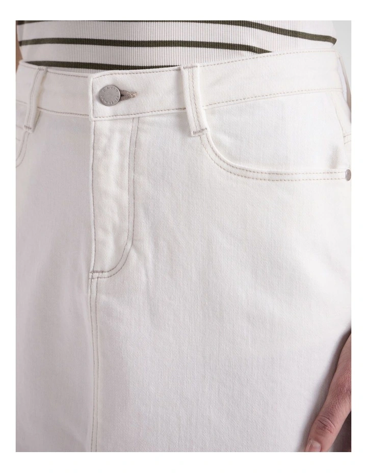 Marnie Denim Skirt in White image 3