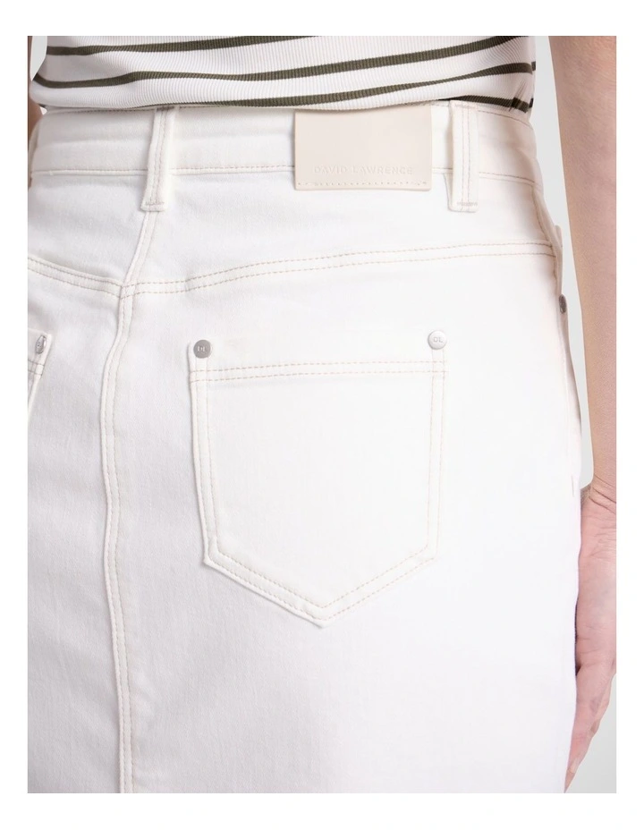 Marnie Denim Skirt in White image 4