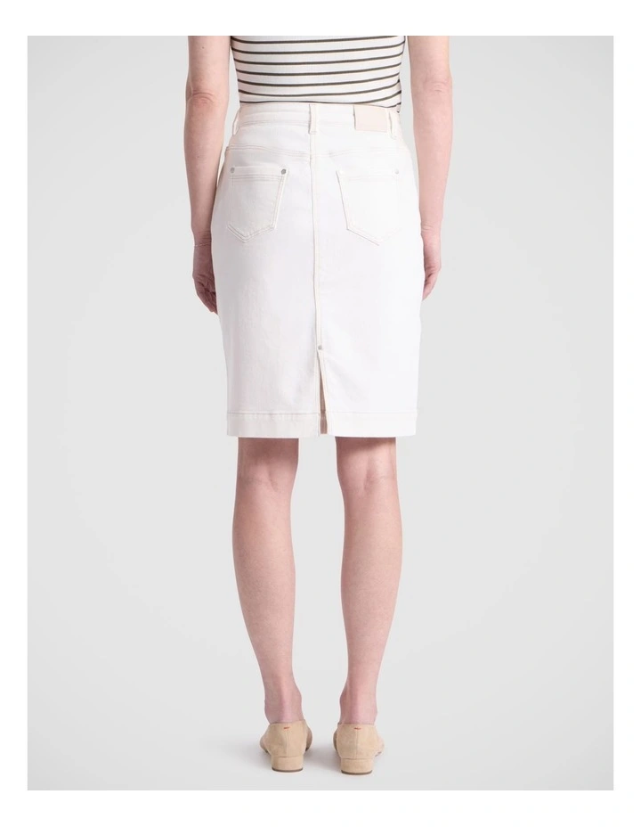 Marnie Denim Skirt in White image 5