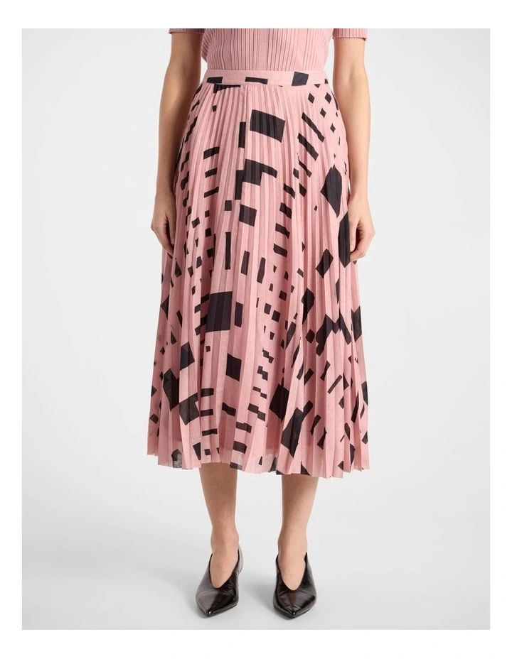 Sali Pleated Skirt in Rose Multi image 2