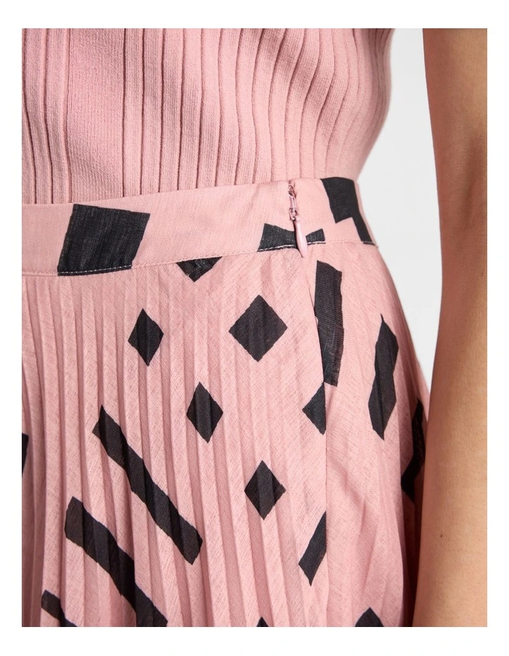 Sali Pleated Skirt in Rose Multi image 5