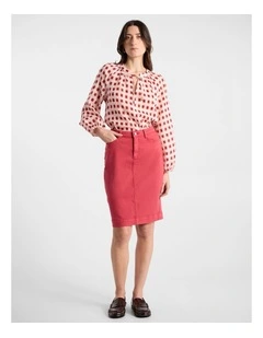 Marnie Denim Skirt in Watermelon
