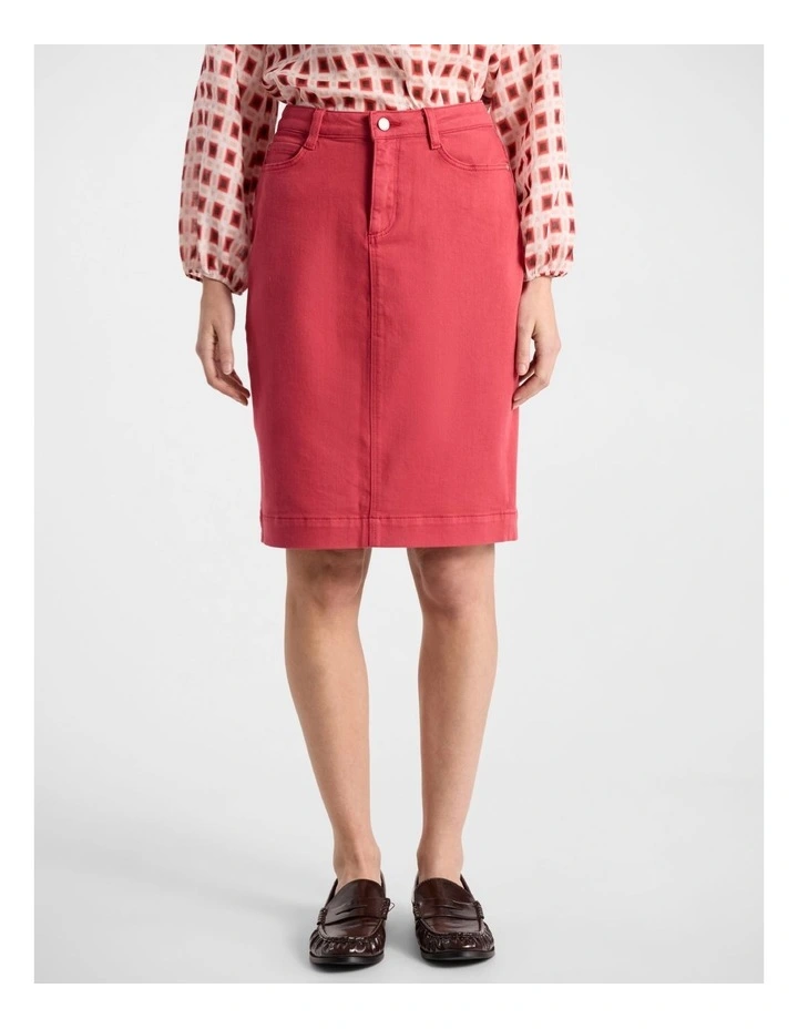 Marnie Denim Skirt in Watermelon image 2