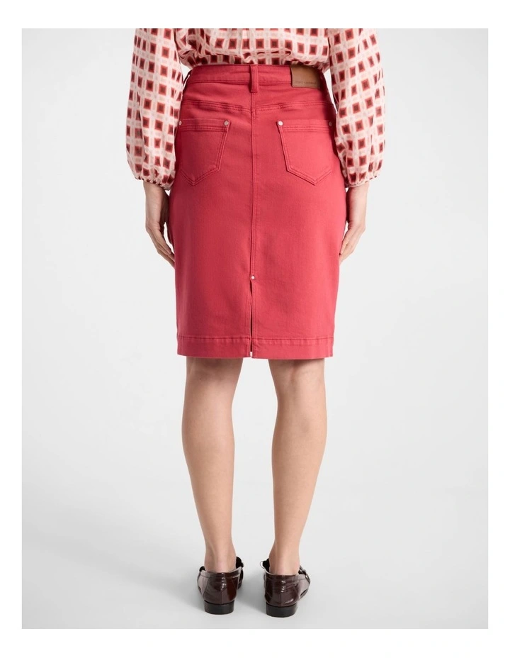 Marnie Denim Skirt in Watermelon image 3