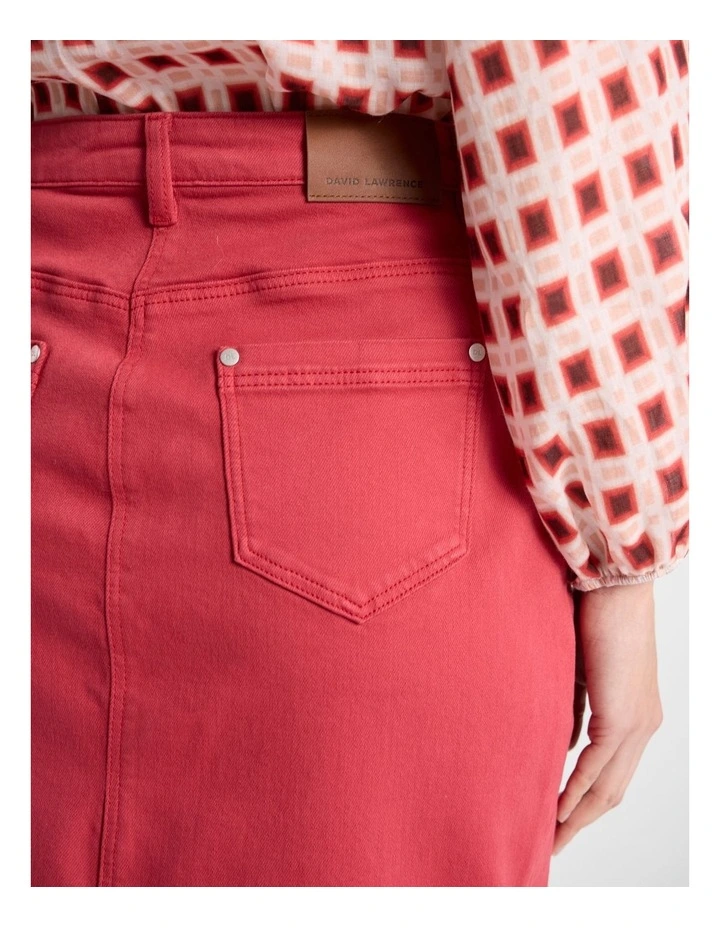 Marnie Denim Skirt in Watermelon image 4