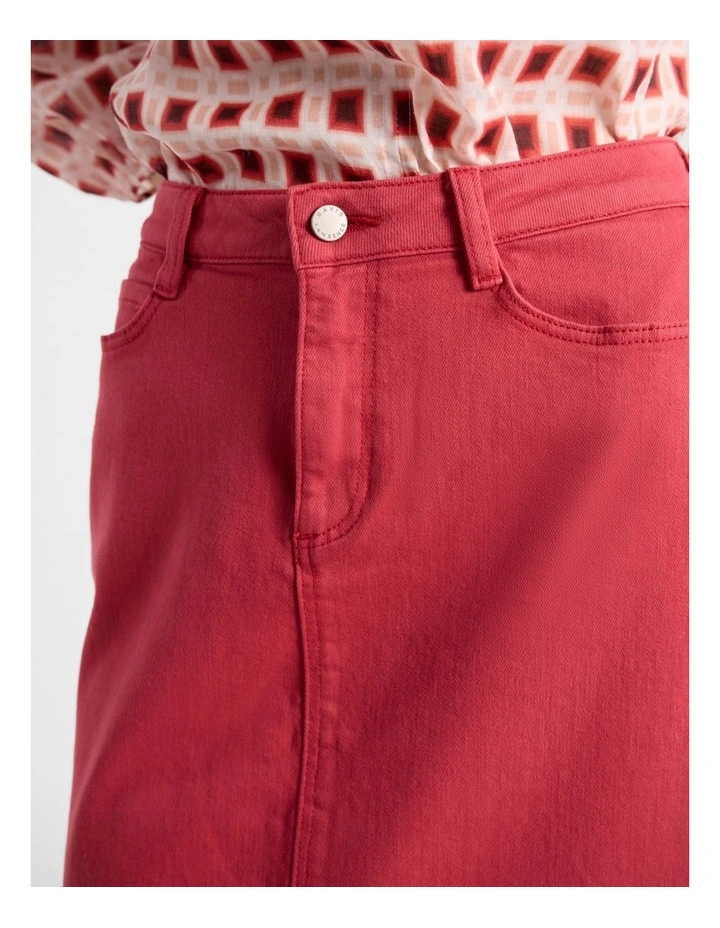 Marnie Denim Skirt in Watermelon image 5