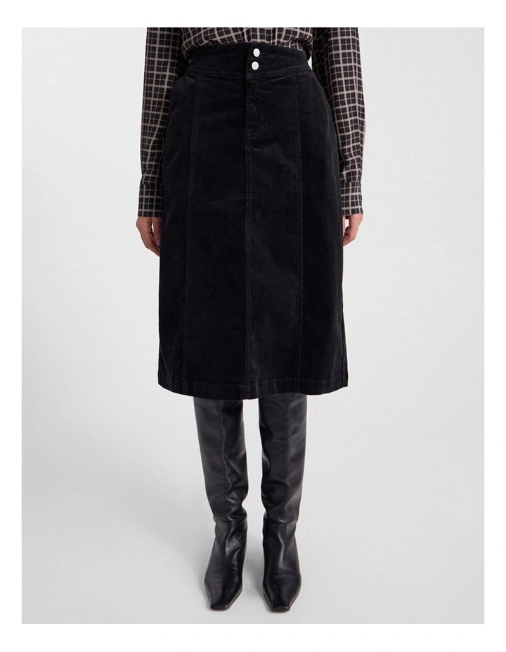 Iiona Corduroy Skirt in Black image 1