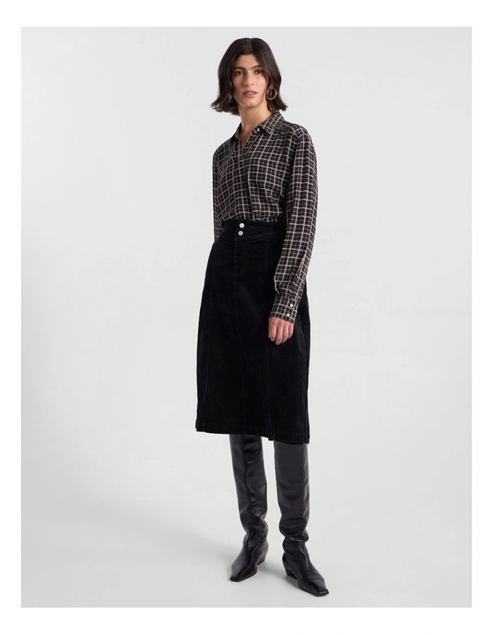 Iiona Corduroy Skirt in Black image 2