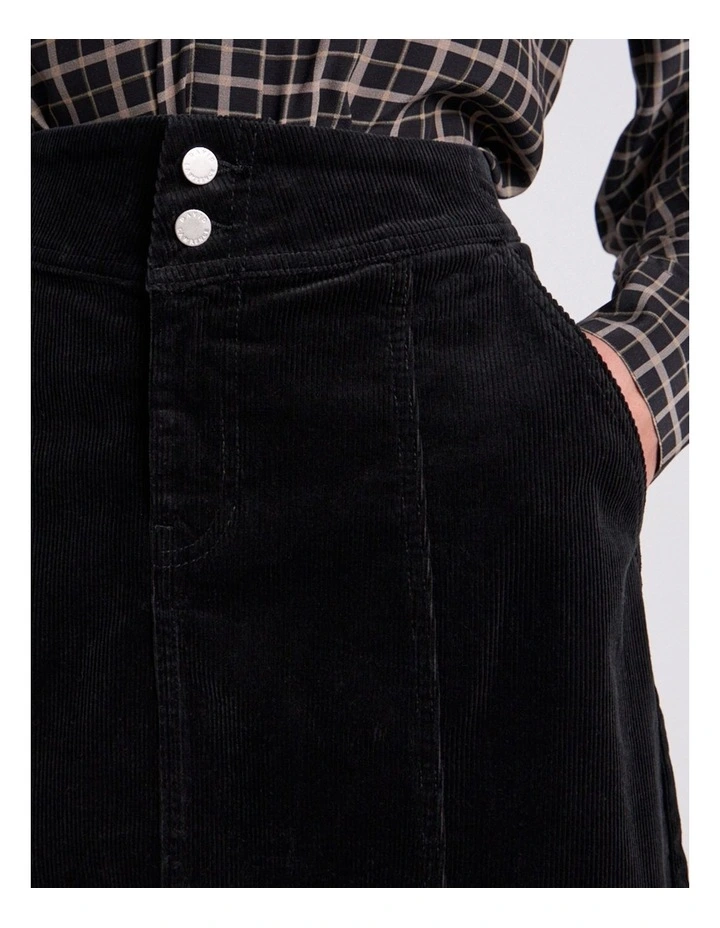 Iiona Corduroy Skirt in Black image 3
