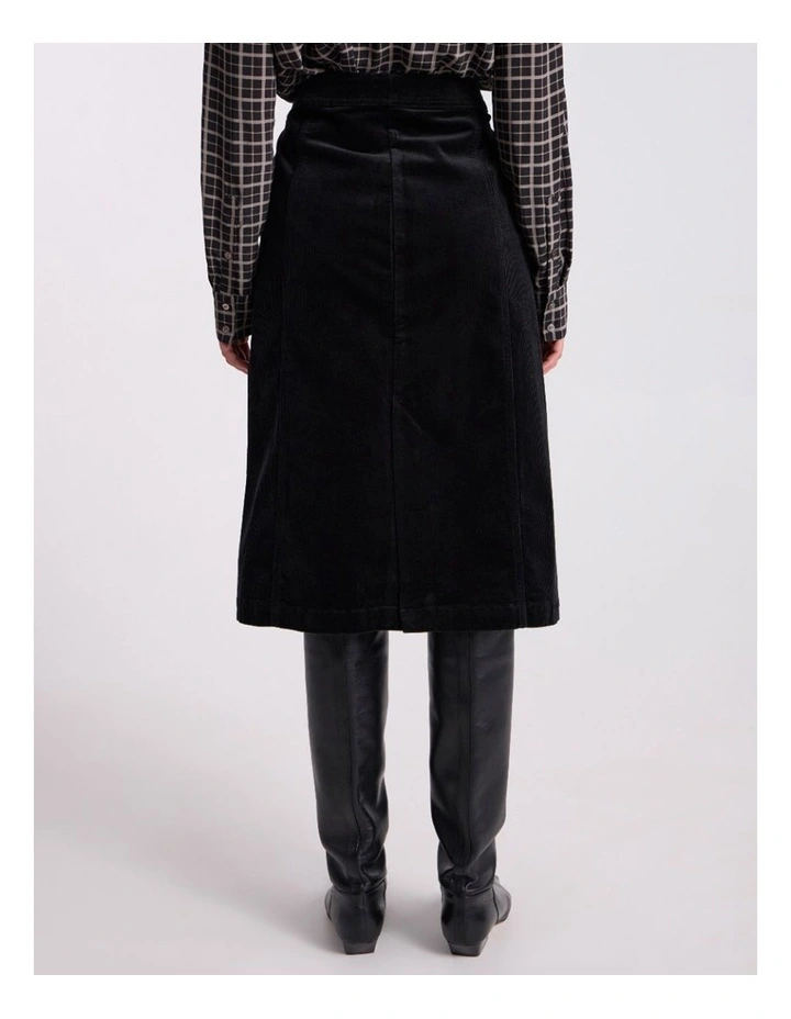 Iiona Corduroy Skirt in Black image 4