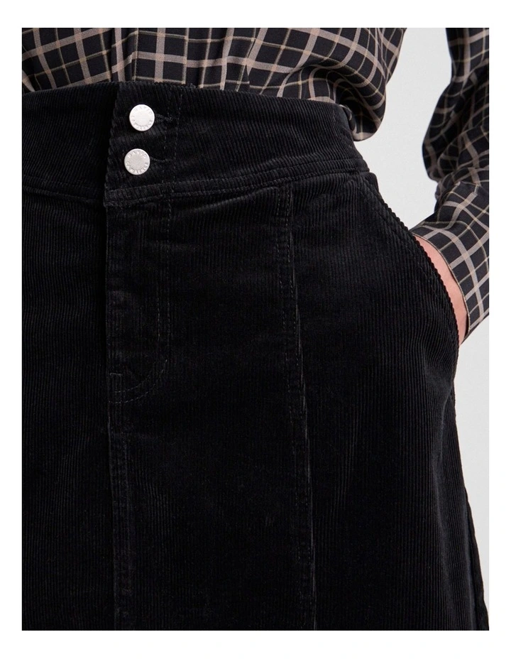 Iiona Corduroy Skirt in Black image 4