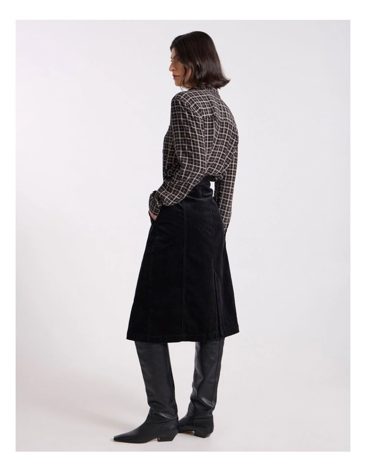 Iiona Corduroy Skirt in Black image 5