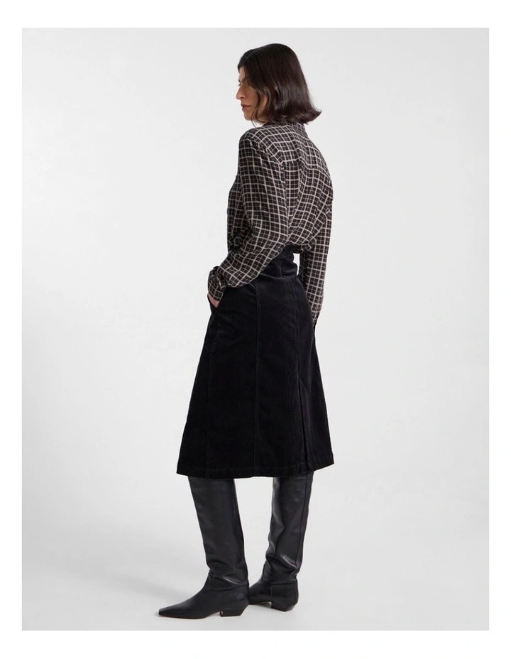 Iiona Corduroy Skirt in Black image 5