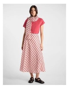 Daphne Midi Skirt in Watermelon