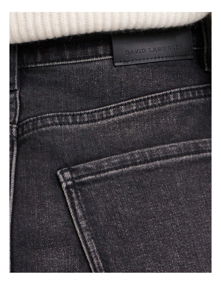 Hannah Denim Midi Skirt in Washed Black image 4