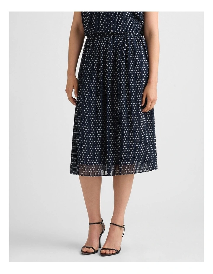 Carver Clip Spot Skirt in Navy/Ivory image 1