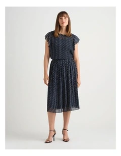 Carver Clip Spot Skirt in Navy/Ivory
