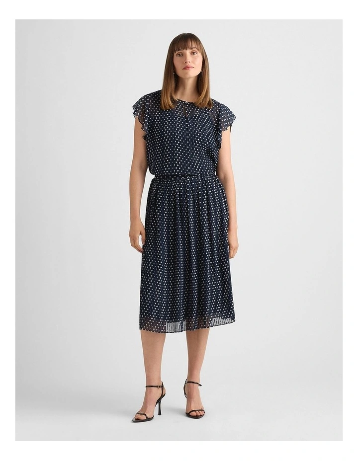 Carver Clip Spot Skirt in Navy/Ivory image 2