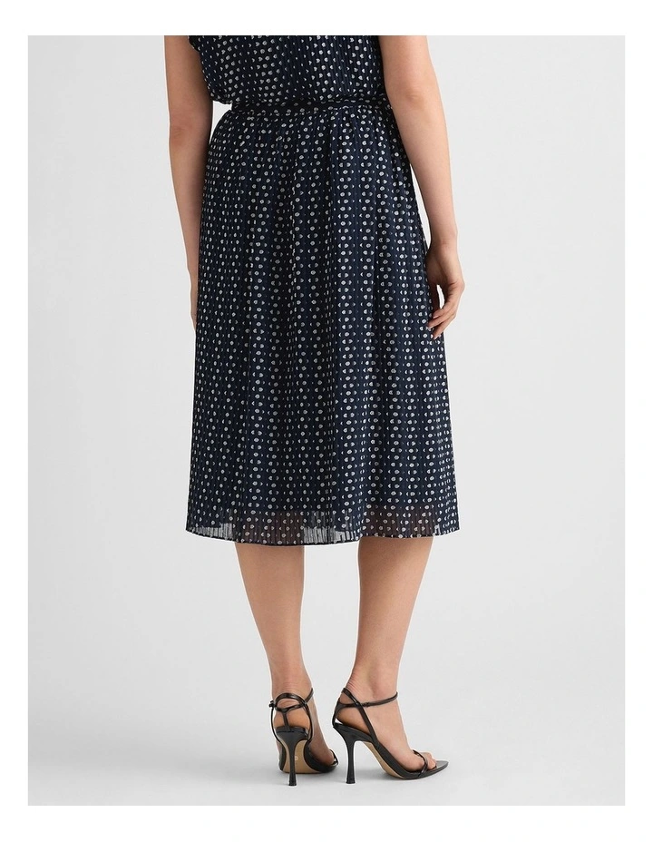 Carver Clip Spot Skirt in Navy/Ivory image 3