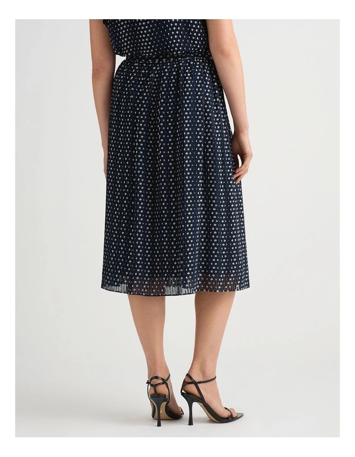 Carver Clip Spot Skirt in Navy/Ivory image 3